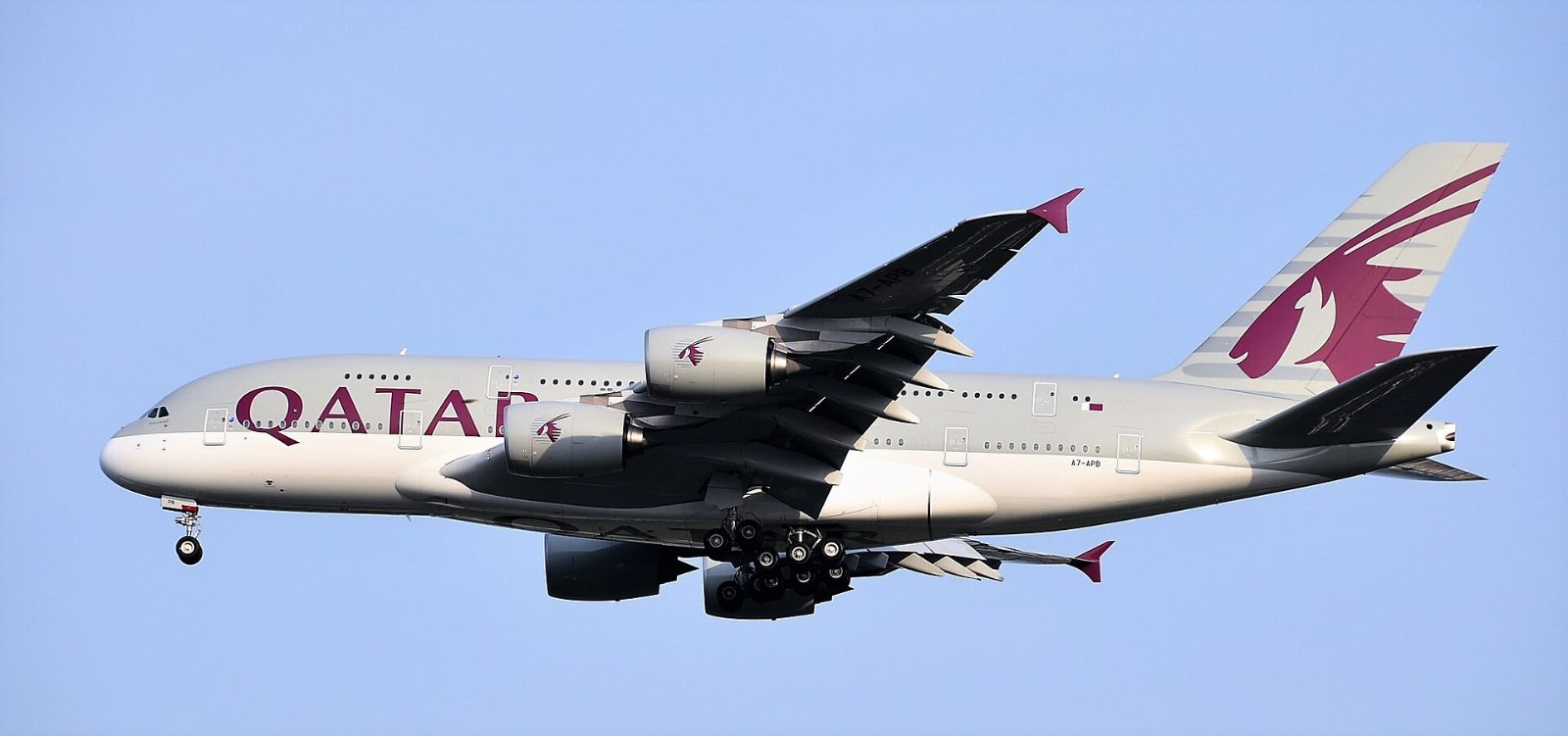 この機種（カタール航空のA380）の外観