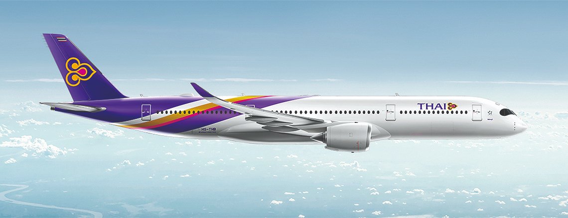 タイ国際航空のエアバスA350-900の外観
